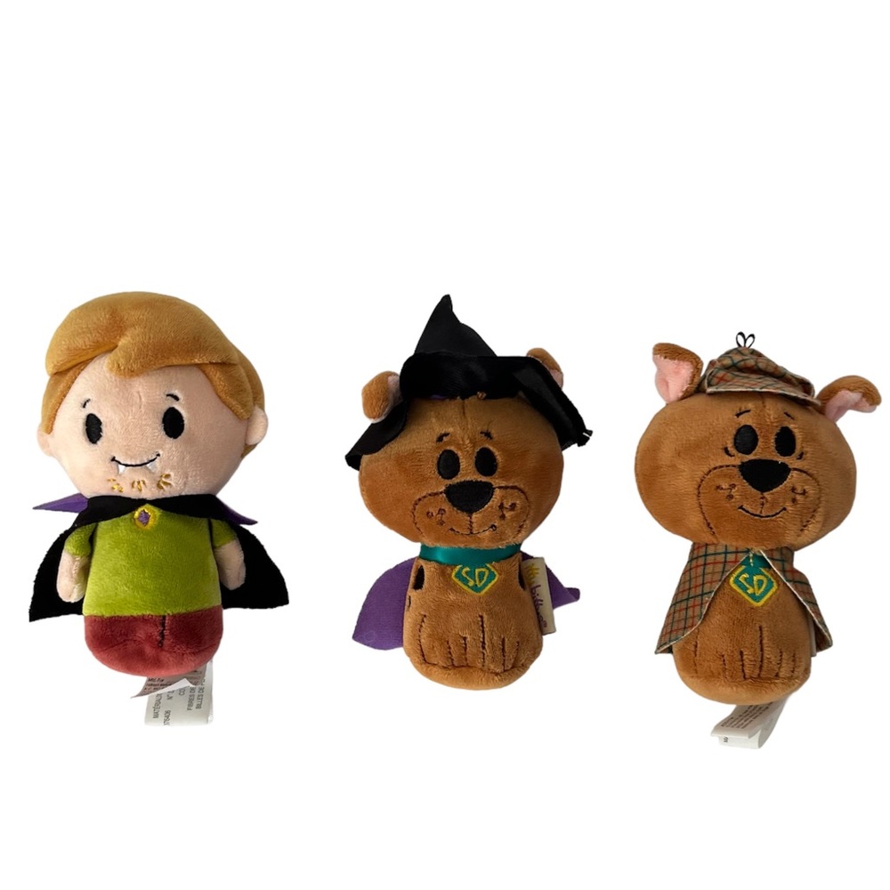 Hallmark Itty Bittys Scooby-Doo Halloween Plush Vampire Witch Sherlock Holmes